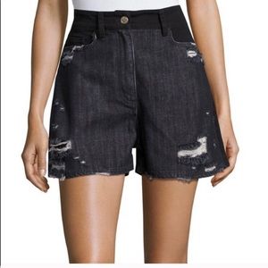 Public School Thana Black Distressed Shorts 839